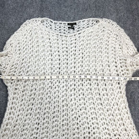 Massimo Dutti Italy Sweater Womens Medium Open Weave Long Sleeve Off White - Picture 5 of 8